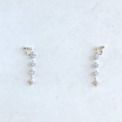 【限定品】シャンデリア ロングテールデザイン 【ピアス/イヤリング】col.エアリーブルー×スター 5枚目の画像