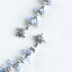 【限定品】シャンデリア ロングテールデザイン 【ピアス/イヤリング】col.エアリーブルー×スター 6枚目の画像