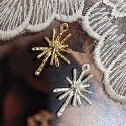 メタルチャーム 雪の結晶 6個 雪 パーツ チャーム スノーフレーク 2枚目の画像