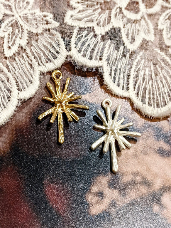 メタルチャーム 雪の結晶 6個 雪 パーツ チャーム スノーフレーク 7枚目の画像