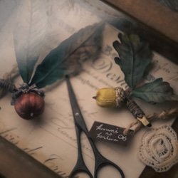 刺繍糸 の どんぐり ブローチ　オーク 　緑色 9枚目の画像