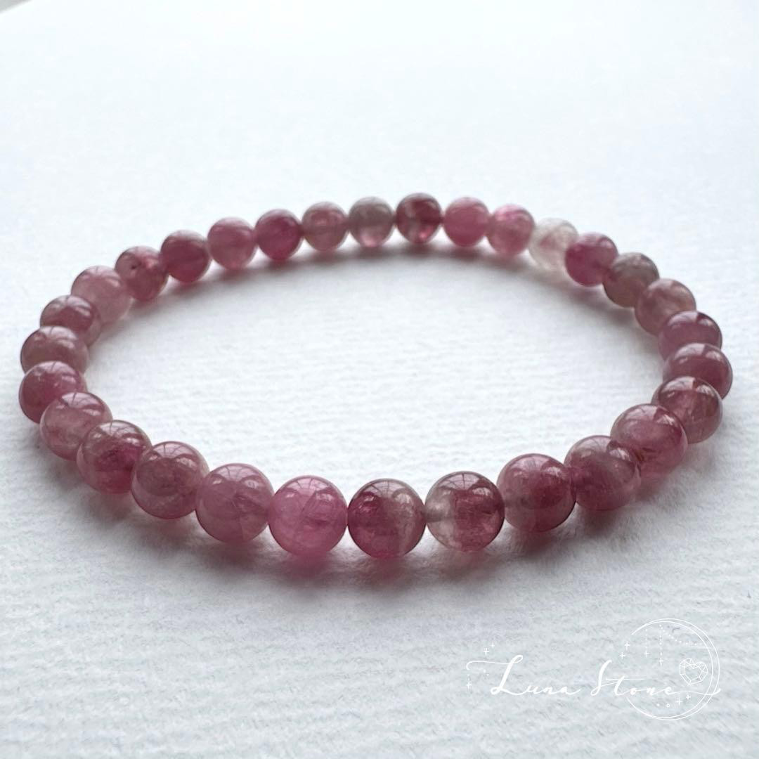 【ピンクトルマリン】甘くやさしい彩り 天然石 ブレスレット