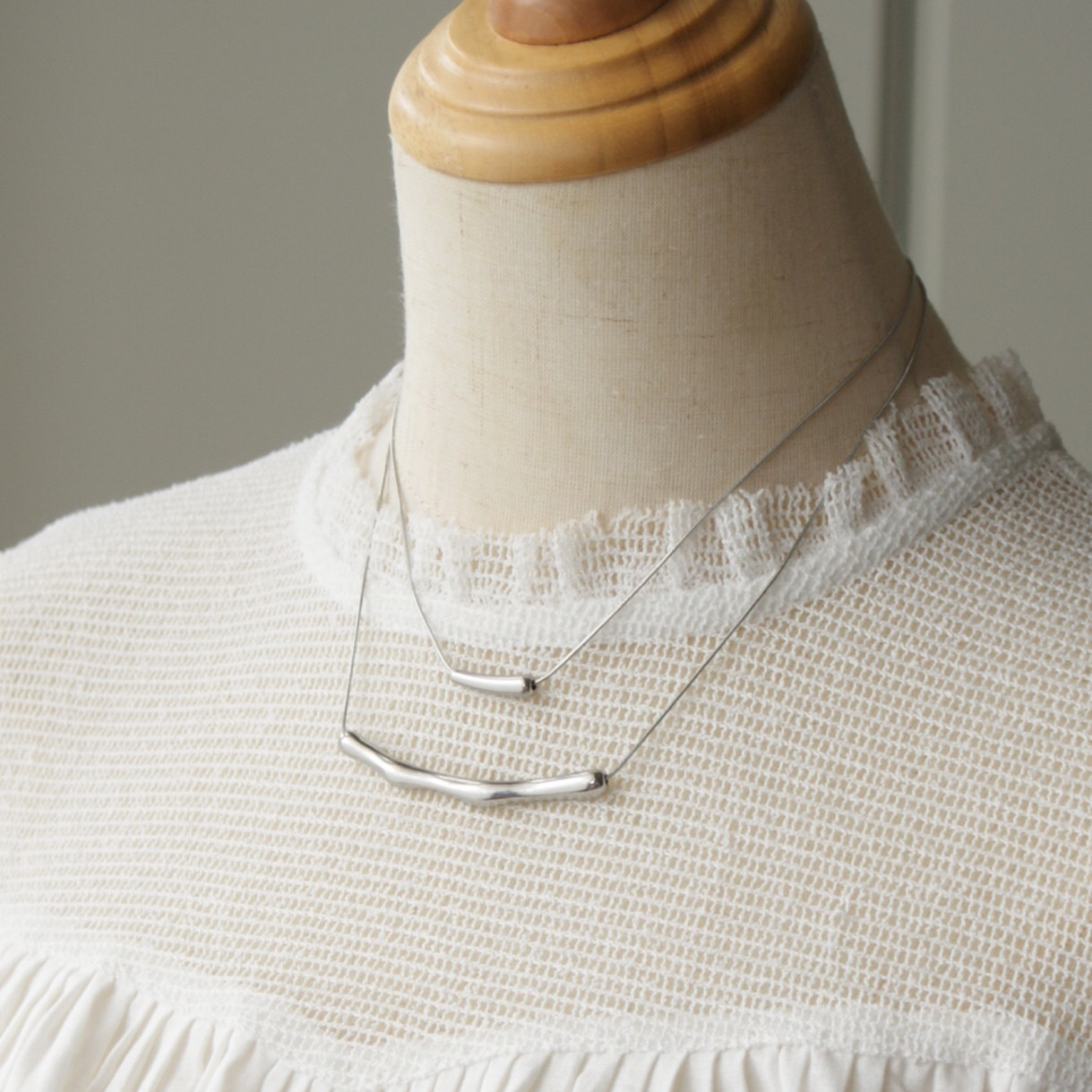 つけっぱなしOK！サージカルステンレスネックレスセットシルバー