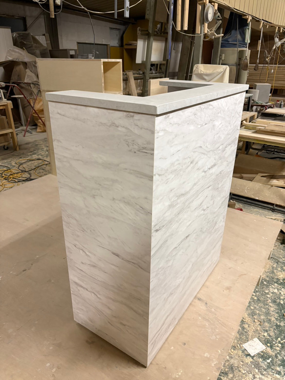 大理石調　メラミンカウンター　レジカウンター　受付カウンター 4枚目の画像