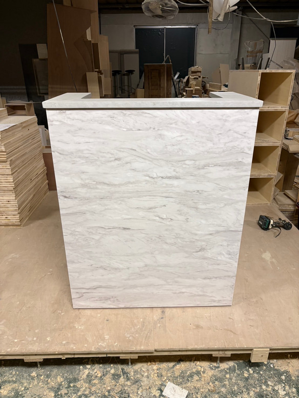 大理石調　メラミンカウンター　レジカウンター　受付カウンター 2枚目の画像