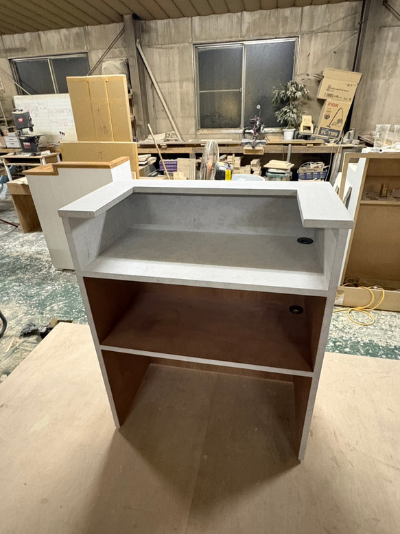 大理石調　メラミンカウンター　レジカウンター　受付カウンター 3枚目の画像