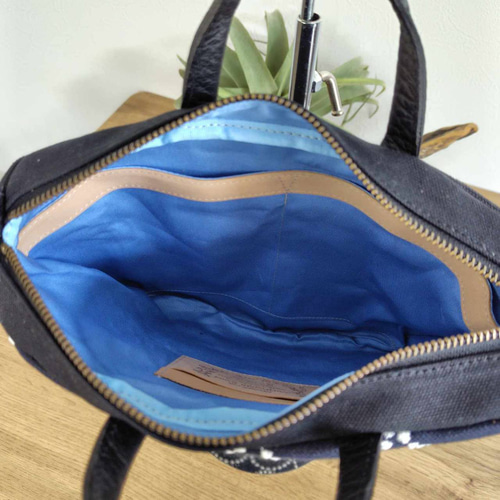 ミナペルホネン/tambourineタンバリンネイビー×白ライン/ロングミニラウ