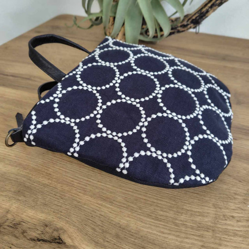 ミナペルホネン/tambourineタンバリンネイビー×白ライン/ロングミニラウ