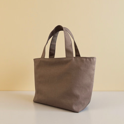 【新作】バイカラー/コーデュロイ×帆布/前ポケット付き/トートバッグ【モカ×くすみブラウン】 6枚目の画像