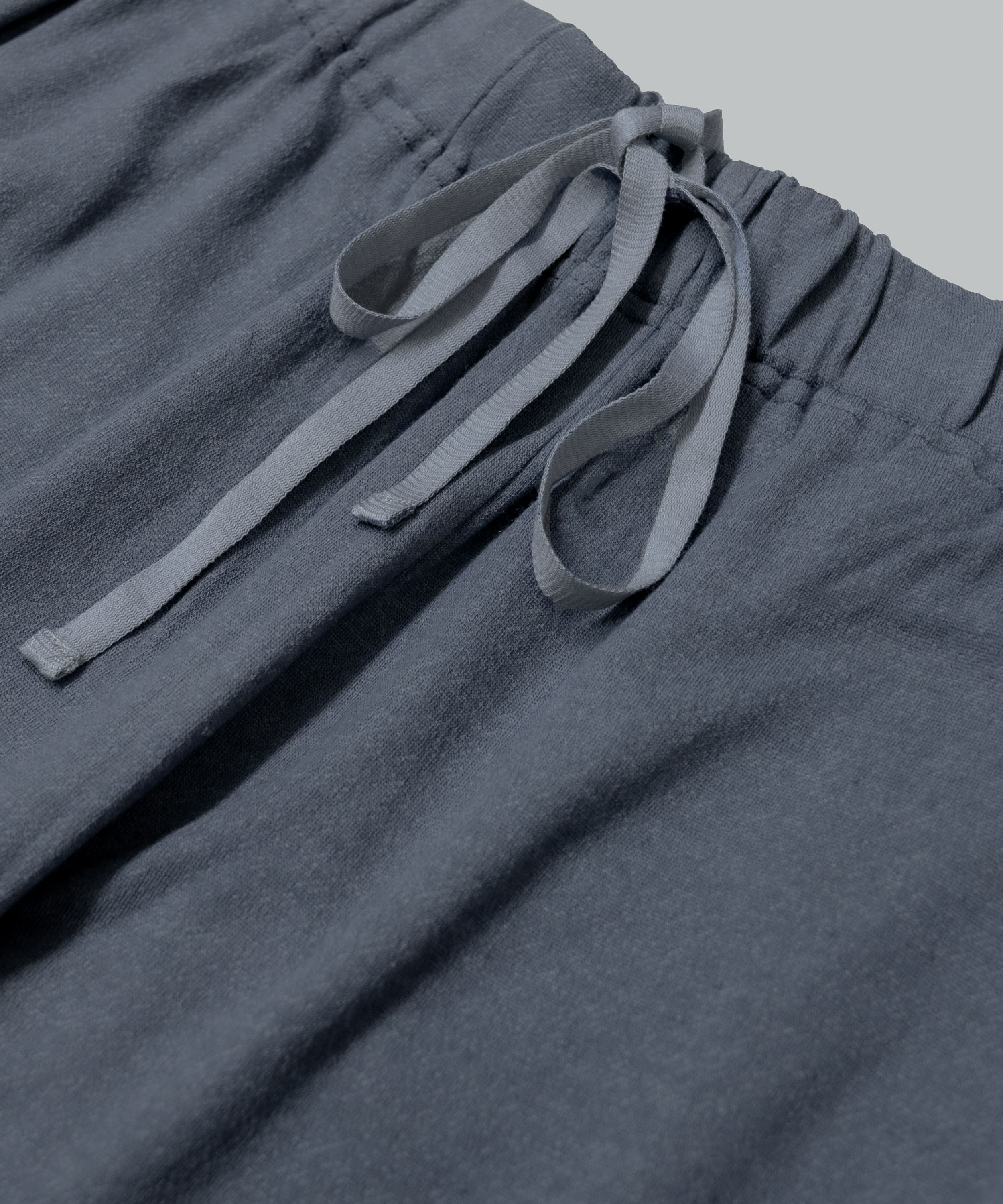 【洗える/柔らか素材/草木染め】パイピングパジャマセットアップボトム　ログウッドブルー