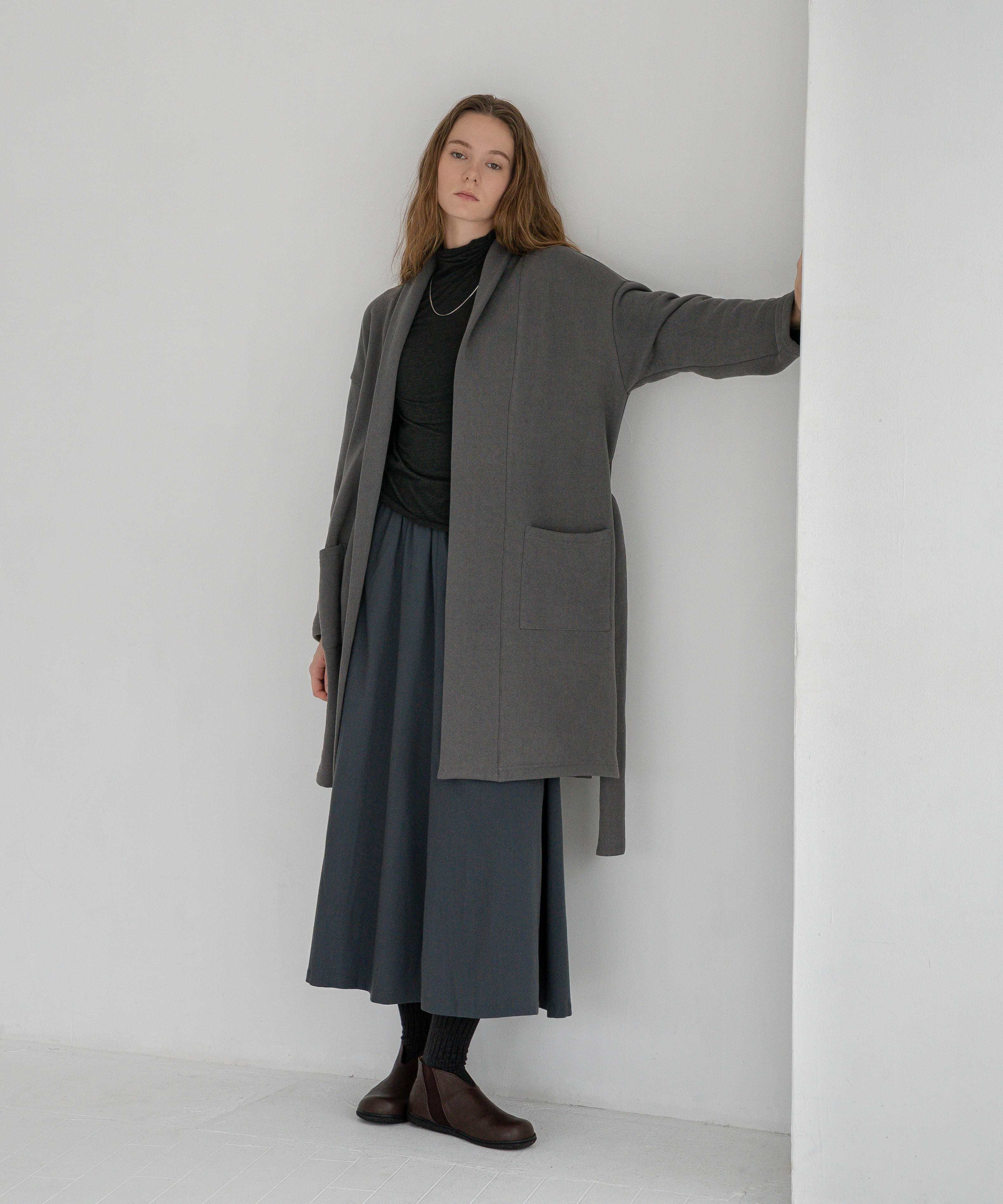 パイル羽織ジャケット（起毛加工なし）　ログウッドアカネマリーゴールドグレー