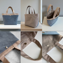 【Creema限定クリスマス】バイカラー/コーデュロイ×帆布/前ポケット付き/トートバッグ＆ポーチ【7色展開】 4枚目の画像