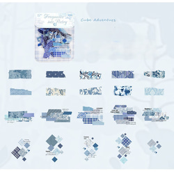 コラージュ素材　フレークシール　40枚　ブルー　青　水色　[AR472] 2枚目の画像