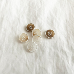 12mm1.2cm 白い枠の繊細なボタン【2個セット】商用利用可 樹脂 ボタン シンプル おしゃれ  ボタン008 8枚目の画像