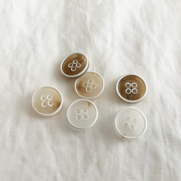 12mm1.2cm 白い枠の繊細なボタン【2個セット】商用利用可 樹脂 ボタン シンプル おしゃれ  ボタン008 7枚目の画像