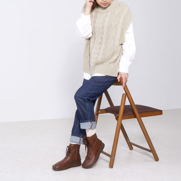 手仕事のぬくもり♪上品レトロブーツ (WANAB) 靴 日本製 【納期5日以内発送】 10枚目の画像