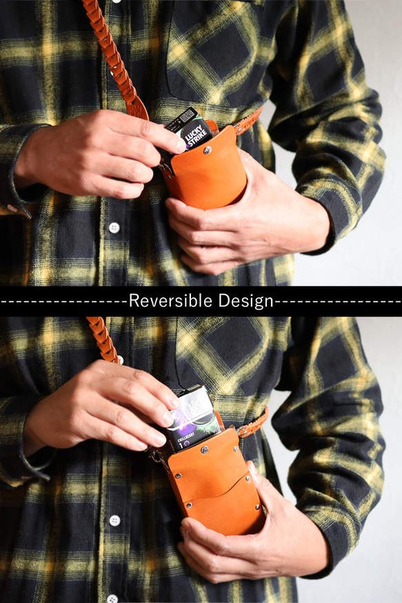 “シガレットポーチ” 14色 電子 タバコケース イルマワン リルハイブリッド 3.0 glo ploom 本革 名入 3枚目の画像