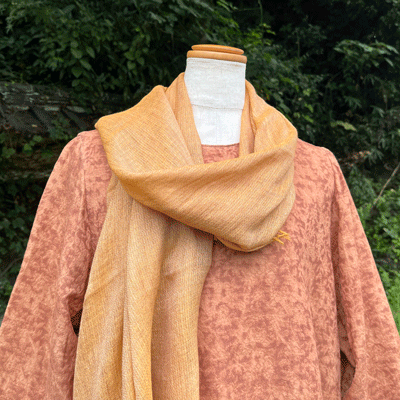 播州織 柿渋染めストールK24107