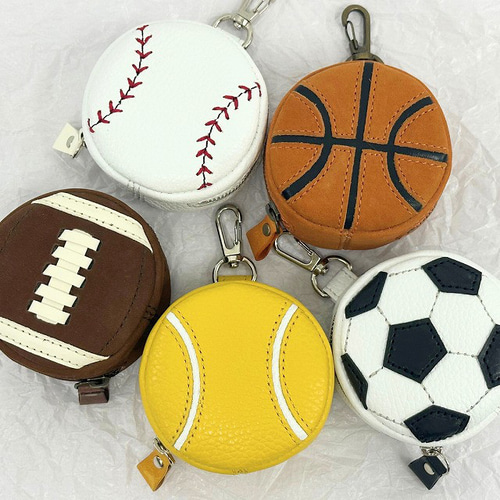 サッカーボール 丸型ミニポーチ バッグ キーホルダー フットボール