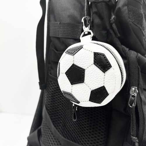 サッカーボール 丸型ミニポーチ バッグ キーホルダー フットボール