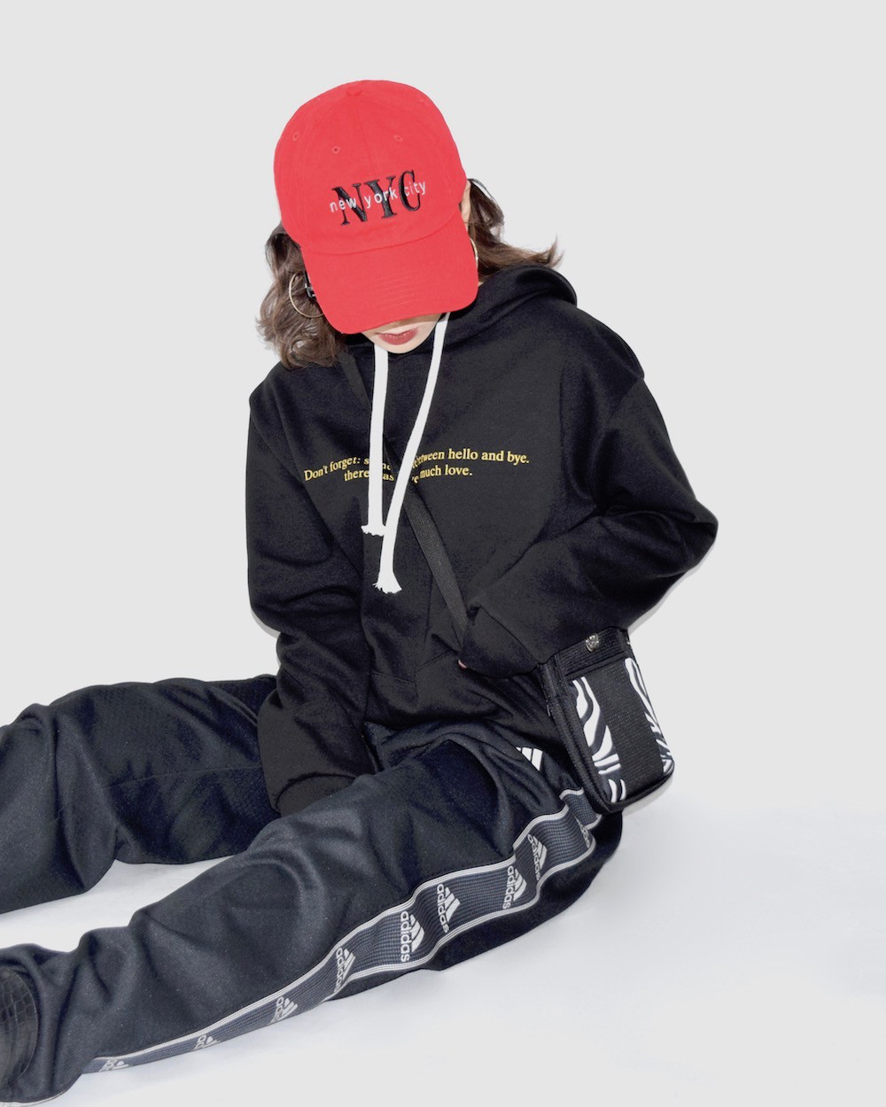 SLOGAN BIG HOODIE (black)　パーカー　黒　カジュアル