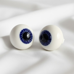 ドールアイ 18mm OH47 グラスアイ 青色 ブルー系 ガラス ハンドメイド