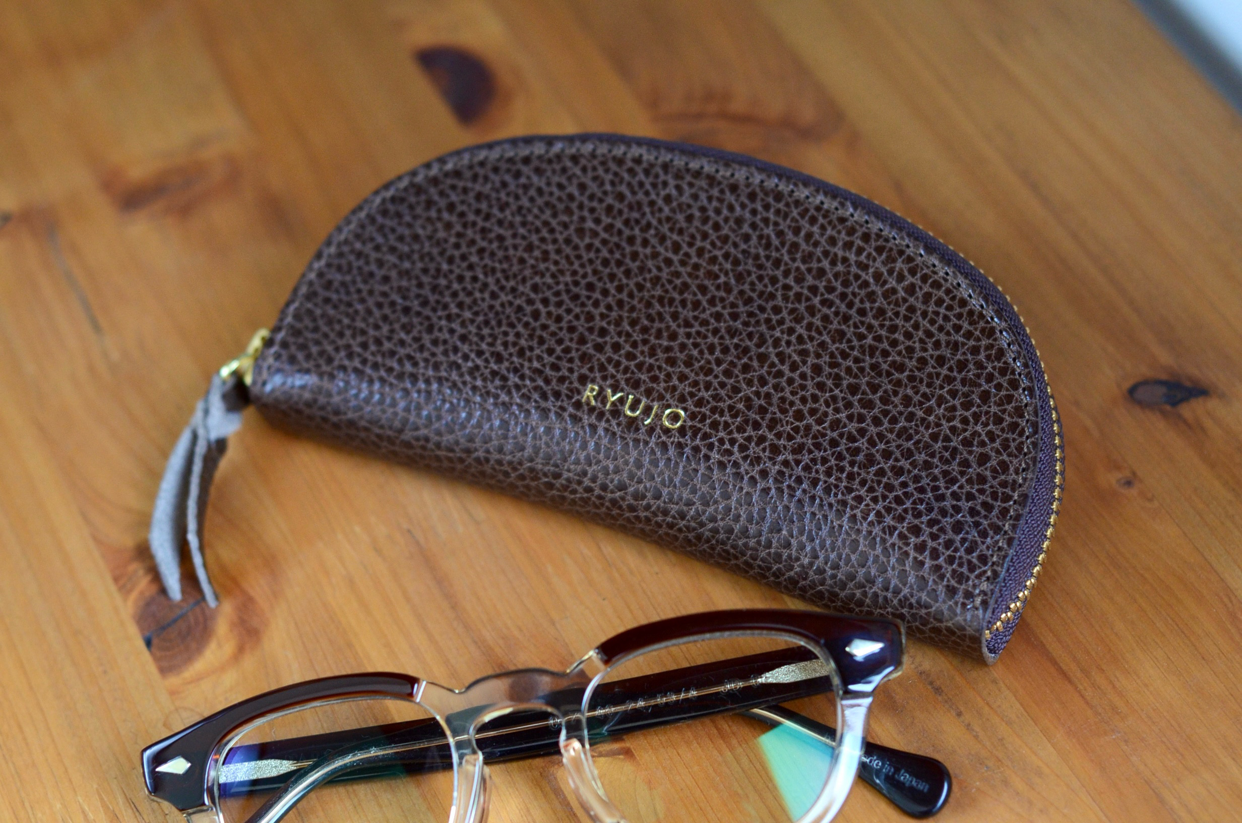 小袋お盆 焦茶【レザーポーチ＆トレー】