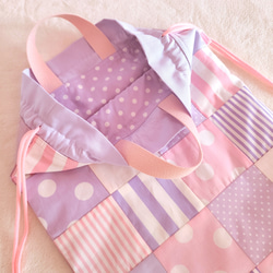 【三件套裝】拼布包 ● 書包 ● 鞋盒 ● 雙肩包 紫色【尺寸可調】 第16張的照片