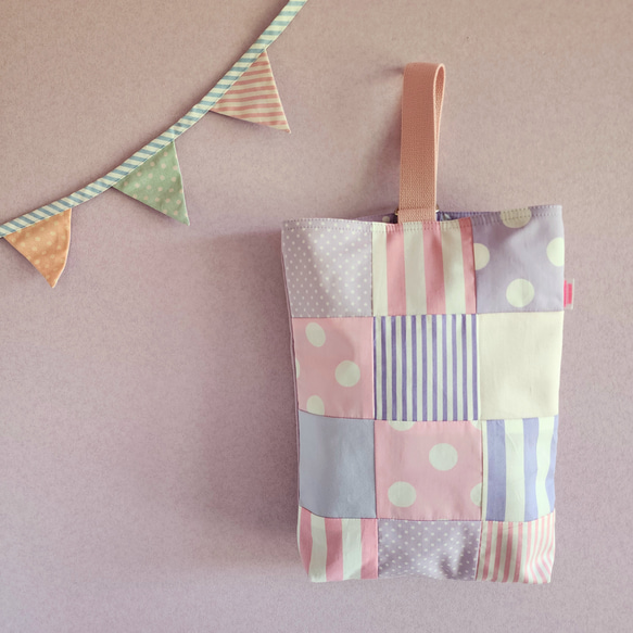 【三件套裝】拼布包 ● 書包 ● 鞋盒 ● 雙肩包 紫色【尺寸可調】 第7張的照片