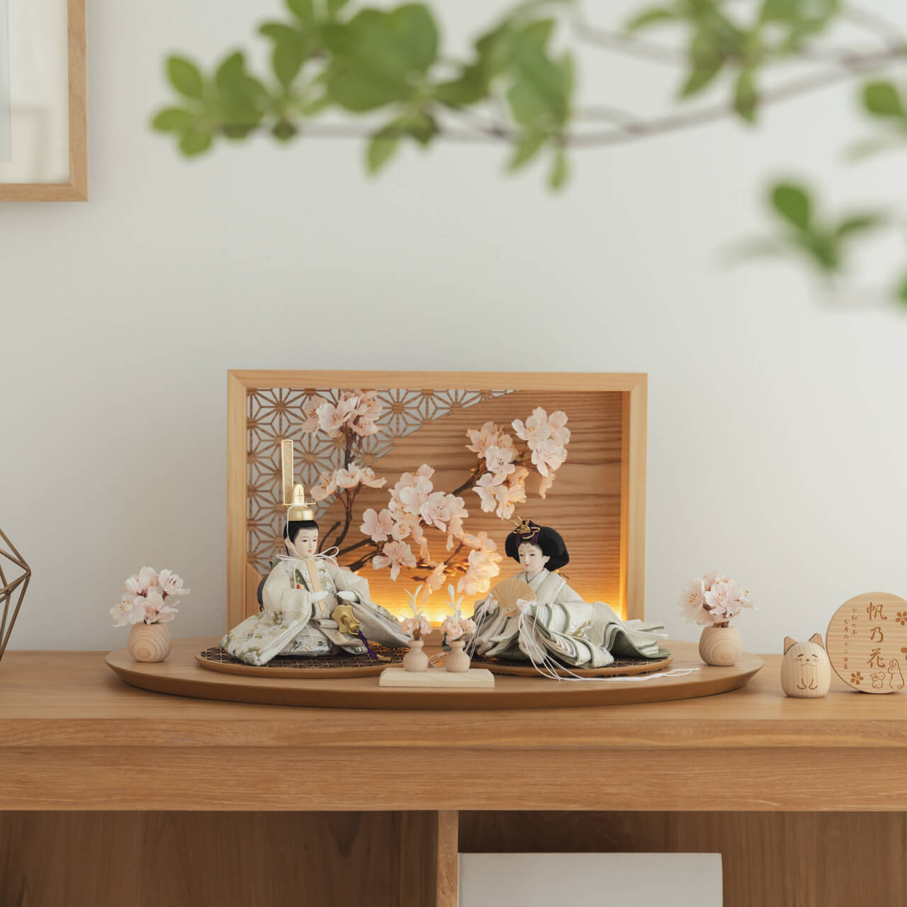 ことのつぼみシリーズ｜このは｜衝立LED（3tk-0750）｜コンパクトな雛人形｜ひな祭り｜雛人形｜ひな人形｜コンパクト