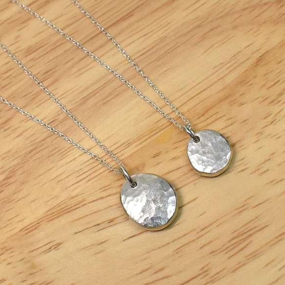 槌目模様 ペアネックレス　No-05 2枚目の画像