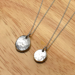 槌目模様 ペアネックレス　No-05 4枚目の画像