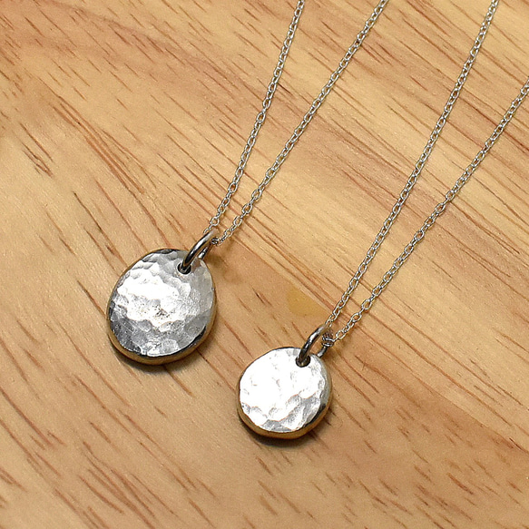 槌目模様 ペアネックレス　No-05 4枚目の画像