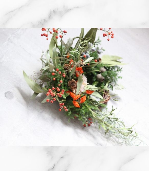 森の実りのリース 〜キャンドルと過ごす冬時間〜クリスマスアイテム 2枚目の画像