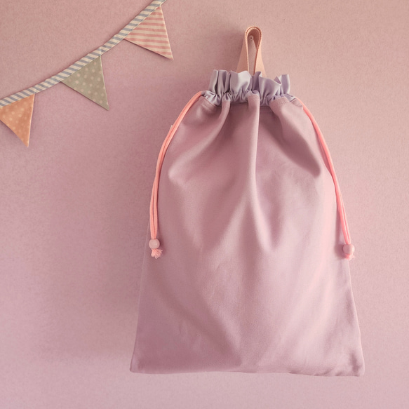 【三件套裝】拼布包 ● 課程包 ● 鞋盒 ● 體操服包 紫色 【尺寸可調】 第8張的照片