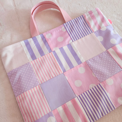 【三件套裝】拼布包 ● 課程包 ● 鞋盒 ● 體操服包 紫色 【尺寸可調】 第6張的照片