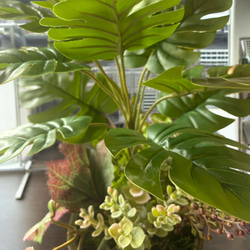 光触媒　人工観葉植物　ウォールグリーン　フェイクグリーン　タイ風モンステラ38 3枚目の画像