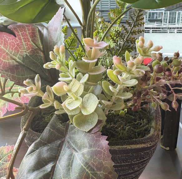 光触媒　人工観葉植物　ウォールグリーン　フェイクグリーン　タイ風モンステラ38 4枚目の画像