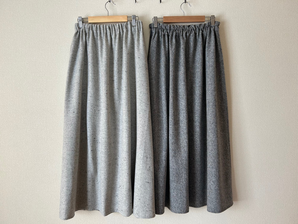 異素材ミックスのスカート　ライトグレー 7枚目の画像