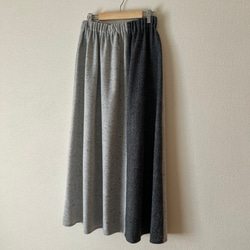 異素材ミックスのスカート　ライトグレー 1枚目の画像
