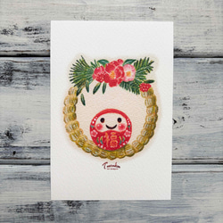 Creema限定お正月2026【手作り額付き原画】2026年ドーナツと馬 no.346