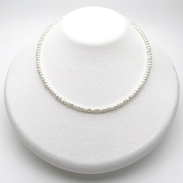 高品質 本真珠パールネックレス 極小粒 3mm 4mm 入園卒園入学卒業結婚 ビジネス 35cm 38cm tp0032 3枚目の画像