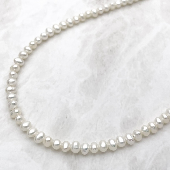 高品質 本真珠パールネックレス 極小粒 3mm 4mm 入園卒園入学卒業結婚 ビジネス 35cm 38cm tp0032 1枚目の画像