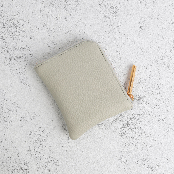 【アイスグレー/おひげ】高級感のある薄くて軽い/思わず誰かに見せたくなるおひげL字ミニ財布/コンパクト財布 4枚目の画像