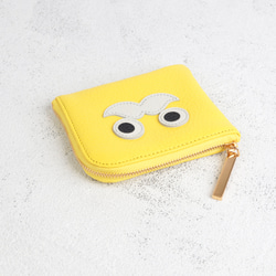 【レモン/おひげ】高級感のある薄くて軽い/思わず誰かに見せたくなるおひげL字ミニ財布/コンパクト財布 3枚目の画像