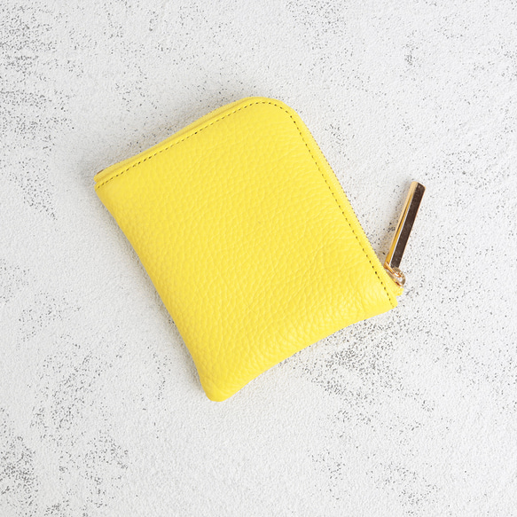 【レモン/おひげ】高級感のある薄くて軽い/思わず誰かに見せたくなるおひげL字ミニ財布/コンパクト財布 4枚目の画像