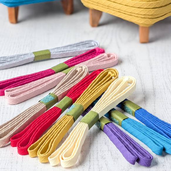 京くみひも 平組 組紐 8mm幅 1m単位切り売り ひも・コード 千鳥に橘