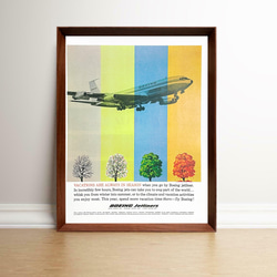 ユナイテッド航空 1960年代 アメリカ 雑誌 ヴィンテージ 広告 額付