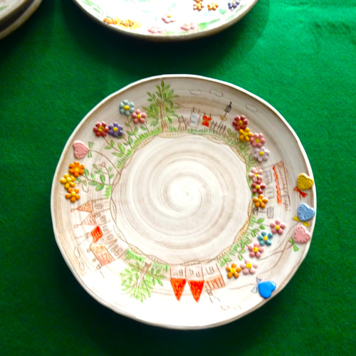 お皿午後のひと時（手作り一点もの） 中皿 stm323 通販 20042781  