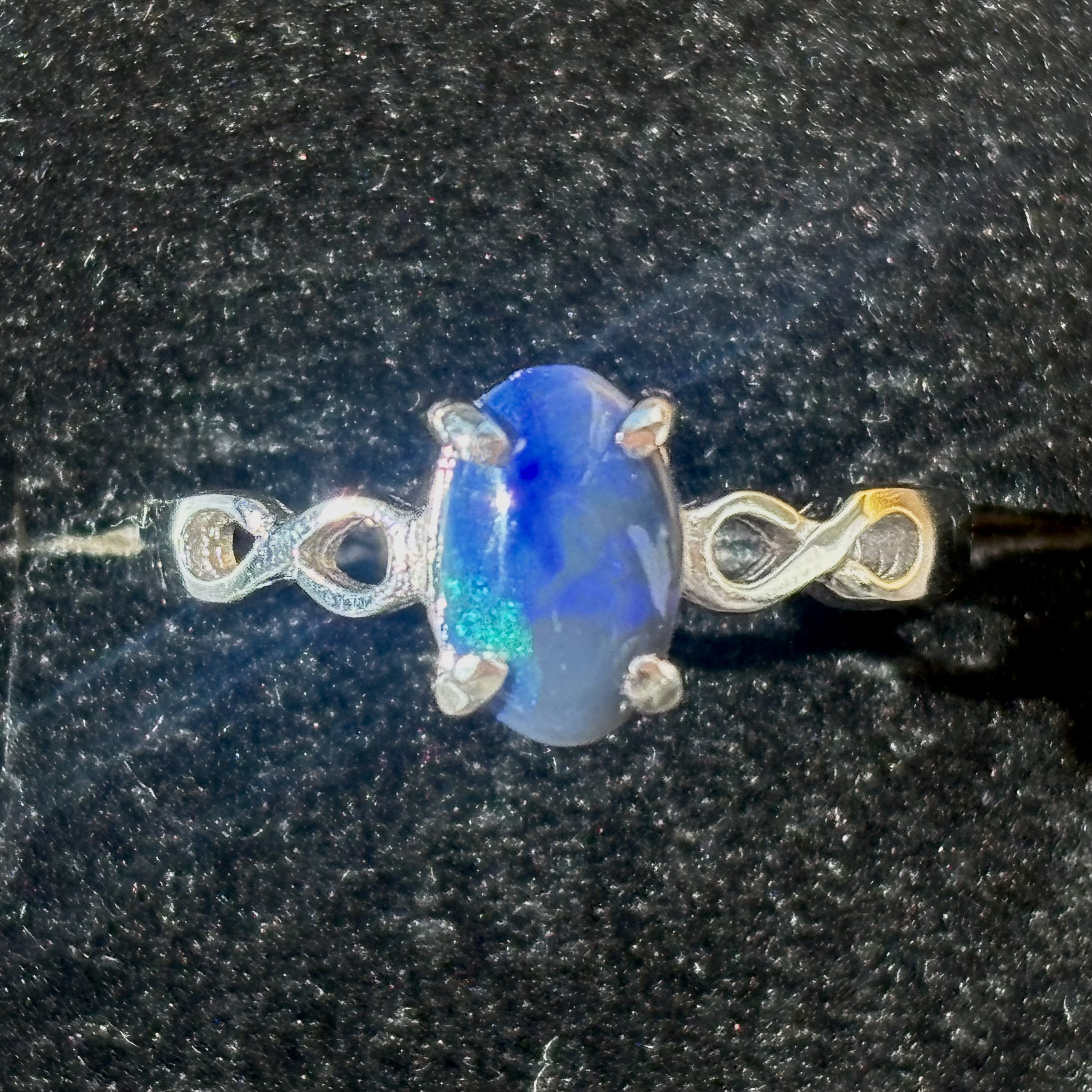 0.53ct ブラックオパール シルバーリング